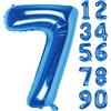 LAPONO Palloncino Numero 7 Blu Decorazioni Compleanno,Giganti Numeri Elio Foil Kit P