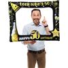 POPOYU Cornice per Selfie Gonfiabile per 50° Compleanno - Colore Nero e Oro Gigante