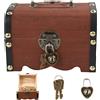 CANCYCC Scrigno del tesoro in legno vintage 14,5 x 10 x 10 cm con lucchetto