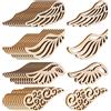 MsTeco Ali D'angelo Decorazione Fette Legno 80 Pezzi Naturale Ali Ciondolo D