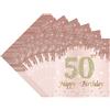 TOPWAYS 50 Anni Compleanno Decorazioni Tovaglioli 40 pezzi Oro Rosa To