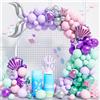Ousuga Kit Arco Palloncino Sirena 111 Pezzi Metallico Viola Rosa Verde Acqua Coda Gh
