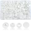 TOAOB THE ONE AND ONLY BABY TOAOB 150 Insiemi Bottoni a Pressione Bianco Automatici in Plastica T8 14 mm p