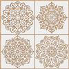 MWOOT 4 Pezzi Grandi Mandala Stencil per Pittura Riutilizzabili Modello di Pi