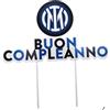 BIGIEMME Decorazione Torta Inter 18x18cm 1 Pezzo Multicolore Compleanno Bam