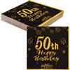 TOPWAYS 50 Anni Compleanno Decorazioni Tovaglioli 40 pezzi Oro Nero To