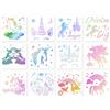 MWOOT 12 Pezzi Stencil per Pittura Unicorno Stencil Muro Riutilizzabile Kit