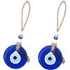 Zwenjuan Occhio Turco,2 Pezzi Portafortuna,Evil Eye Wall Hanging Decorazione d
