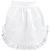 Teaaha Grembiule da donna con 2 tasche bianco mezzo grembiule per cameriera