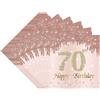 TOPWAYS 70 Anni Compleanno Decorazioni Tovaglioli 40 pezzi Oro Rosa To