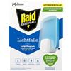 Raid Essentials - Trappola luminosa a LED per mosche, mosche e tarme, protezione 24/7, senza insetticidi, adatta alla famiglia, inodore e senza residui, per interni, 1 trappola luminosa e 1 ricarica