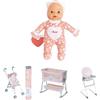 Chicco Bambola con Accessori, Bambola con Passeggino, Culla Next2Me e Seggiolone Giocattolo - Set Completo, Cura della Bambola, Accessori Realistici e Divertenti, Gioco Creativo, Idea Regalo, 3 Anni+