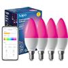 Tapo L430C (4 pezzi) Smart Bulb, Alexa E14, lampadina LED, 470 lumen massimi, dimmerabile, lampadina cambia colore, bioritmo automatico, sincronizzazione musica, controllo vocale/app, pianificazione e