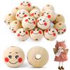 Redamancy 20 Pezzi Palline di Legno 20 mm Palline di Legno con Faccine Pal
