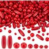 PH PandaHall 480pz Perline di Legno Rosso Perline Distanziatrici Legno con F
