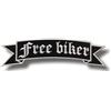 SUMA SHOP Toppa ricamata Termoadesiva motivo: Free Biker Patch Biker per gilet e giub