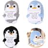 S.F.Pachira 3 Pezzi Mini Divertente Pinguino Positivo Bambola in Crochet di Supporto Em