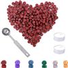 FFTANXS Sigillo Ceralacca Kit 200 Pezzi Perline Ceralacca con 2Candele del Tè e 1C