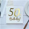 13 di Ilaria 50° Anno Tovaglioli Bianchi di Carta Monouso per Festa di Compleanno con N