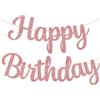 Ruzister Corsivo scintillante oro rosa Happy Birthday striscione fai da te fe