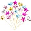 Mewtush 60 Muffin Decorativi Decorazioni per Muffin a Forma di Stella Cuore e Cor