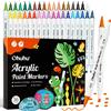 Ohuhu Penne per pittura acrilica 36 colori con doppia punta (fine e a punti)