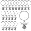 DWFEYOI 20 Pezzi 25mm Angelo custode Anelli Portachiavi con Catena Angelo custode An