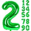 LAPONO Palloncino Numero 2 Verdi Decorazioni Compleanno,Giganti Numeri Elio Foil Kit