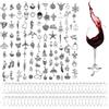 YJFY 100 PCS Anelli in Vetro di Vino Charm per calici da vino Segnabicchieri C