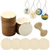 CATELL 50 Pezzi 5 cm Dischi Legno Naturale Rotondi Con Foro per Fai Da Te Ar