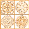 MWOOT 4 Pezzi Grandi Stencil Mandala Disegni in Plastica per DIY Modelli Riu