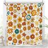 Hnmdmyi Tenda da doccia retrò fiori boho 90x180 Funky Vintage anni '70 fiori