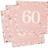 O-Kinee Tovaglioli Carta 60 happy birthday Tovaglioli 60 Anni Rosa 30 pezzi Tov