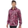 Chaks - Camicia con paillettes, camicia glitterata con stampa animalier | Motivo tigre con paillettes, accessorio per costumi da festa, festival ed eventi, camicia da uomo