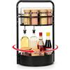 VINATO Portaspezie per Cucina Girevole 360°, 2 Livelli Portaspezie Girevole con Porte-essuie-tout, Stabile Organizer Vassoio Portaoggetti Vassoi, 25cm, per Cucina, Toeletta, Bagno, Scrivania