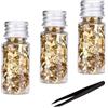 WEDAMOO Foglia Oro Commestibile - 3 Bottiglie Decorazioni per Torte Commestibili con P