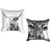Ulticool - Federa per cuscino Mucca Highlander scozzese Set di 2 motivi per