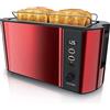 Arendo - Tostapane a 2 Fessure - Funzione Scongelamento - Doppia Parete termoisolante - 1500W - Rosso