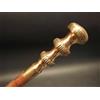Antico Bastone da passeggio in legno canna vittoriana stile antico manico ottone cor...
