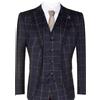 TruClothing.com Uomo Blu Navy Quadri 3 Pezzi Tweed Abito Peaky Blinders 1920s Gatsby Misura Fit