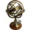 Antico globo armillare sfera ottone scrivania base legno regali vintage astro...