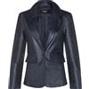 Infinity Leather Donna Nero Vera Pelle Giacca Blazer Casual Retro un Pulsante Giacca Classica