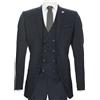 TruClothing Da Uomo Blu Lana 3 Pezzi Abito Doppio Petto Gilet Tweed Peaky Blinders 1920s