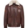 Infinity Leather Uomo Air Force pelle Marrone Bomber Giubbino Top Gun A2 Aviator Vacchetta Giacca