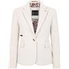 Truclothing Donna Crema su Misura Fit Tweed Giacca Misto Lana Formale Vintage Pesce