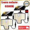 Faretto luce solare Luce LED Faro con SENSORE di MOVIMENTO Luce panello solare