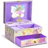 CRAZE MUSIC BOX Fata | Carillon con melodia, portagioie per bambine con fata girevole, specchio e cassetto