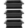 3 Sets Fioriera Rettangolare Piccoli Vasi Succulenti Vassoio Per Vaso Di