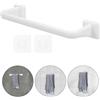 2 Pcs Porta Asciugamani Bianco Barra Per Nessun Supporto Asciugamano
