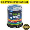Verbatim Blank Blu-ray BD-R VBR130RP100SV4 25GB 1-6x Nuovissimo 【Spedizione d...